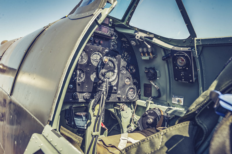 A Supermarine Spitfire's cockpit instruments.